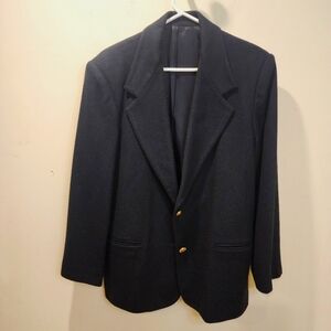 APPLESEED'S Women's Black Wool Blend Military Button Blazer size 12